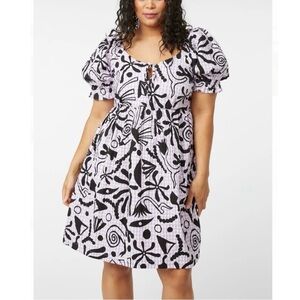 NWT Gorman volcano print smocked dress